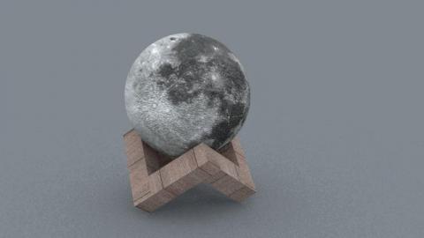 特約建模 - 月球燈3D模型渲染