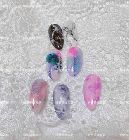 姸昕美學攻略 - 大理石+暈染美甲