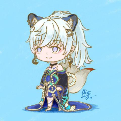 焙茶 - Q版人物繪製(色鉛筆、蠟筆風格）