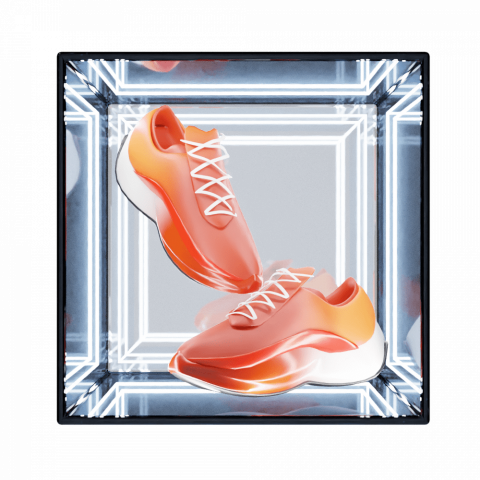 麥脆科技有限公司 - 合作品牌慢跑鞋3D渲染圖示意