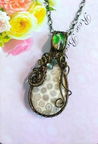 陳心音 - 金屬線包寶石項鍊