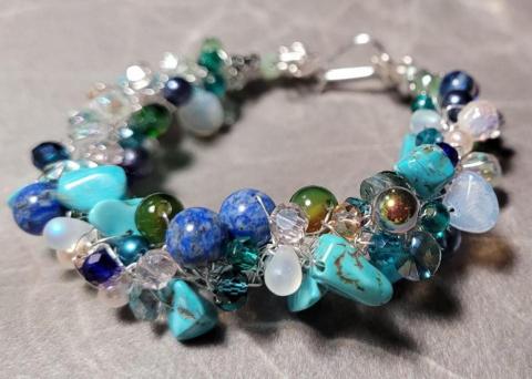 陳心音 - 金屬線包寶石手鍊