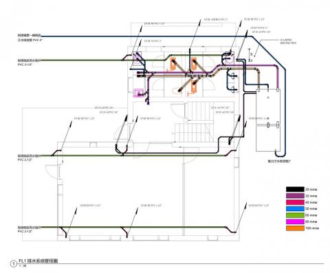 湛奇設計工作室 - Revit  MEP機水電案 2D轉3D施工圖
給排水系統