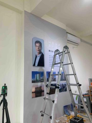 晨-設計工作室 - 接待中心牆面設計-施工照