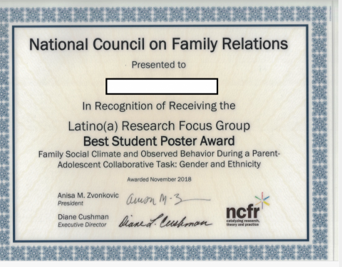 BC_Academic_Writing - Best Student Poster Award, granted by National Council on Family Relations