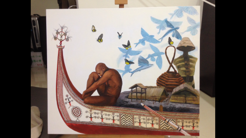 杜比作品 - 手繪(油畫)雅美族生活 杜比作品 - 手繪(油畫)雅美族生活