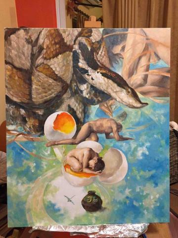 杜比作品 - 手繪(油畫)排灣族傳說 杜比作品 - 手繪(油畫)排灣族傳說