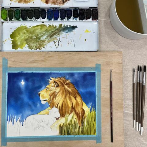 冉冉美術｜Yen Chun - ✨水彩課堂示範