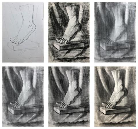 冉冉美術｜Yen Chun - ✨炭筆素描步驟講義