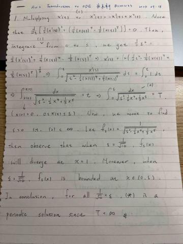 宋承軒 - 常微分方程題目練習