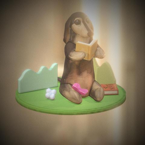 Maga 3D - Nomad木頭雕塑質感狗狗