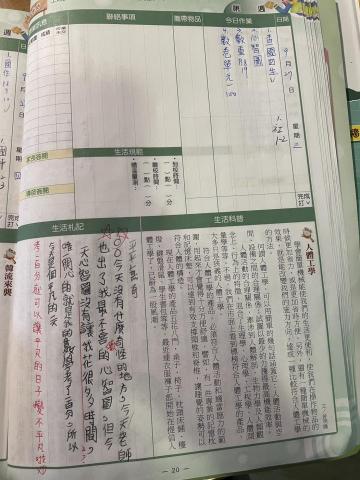 陳致蓉 - 要求陪讀學生每天寫小日記，主要讓他們養成習慣，培養論述及寫作能力