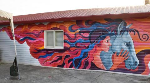 禾沐藝術工作室 - 馬術訓練場入口牆彩繪