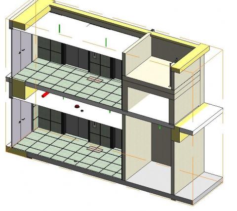 立興BIM 3D工程界面整合 - 梯廳 裝修模型