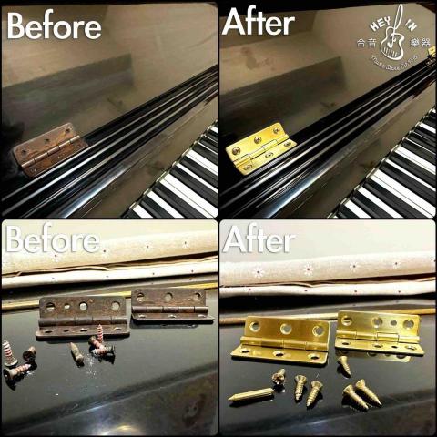 合音樂器行.調音 - 鋼琴譜蓋諜番更換
前後對比強烈!!
