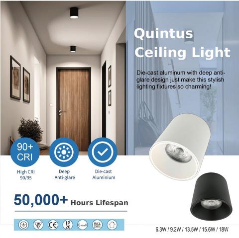 行銷管理一級棒 - Banner設計: Quintus Ceiling Light TJ2 Lighting LED Lighting Manufacturer in Taiwan
