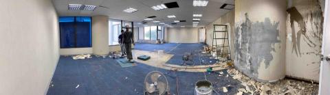 宏德塗裝油漆工程 - 老舊壁紙清除中