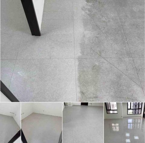 見清良品工程 - 陳年塑膠地板特別清理前後對比+上蠟