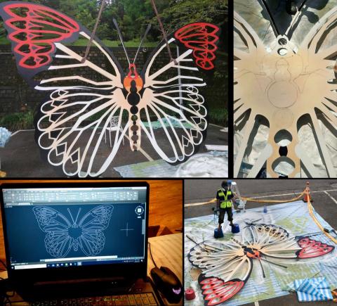 禾沐藝術工作室 - 清境農場風車上的蝴蝶