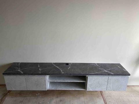 巨鎧室內裝修有限公司 - 仿大理石紋電視櫃