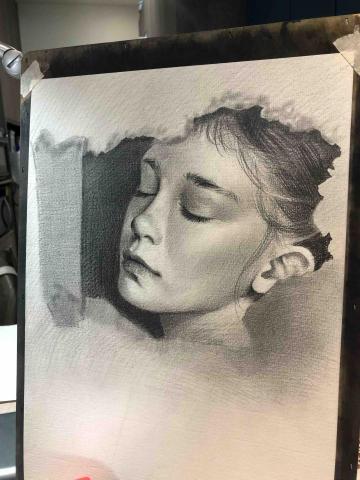 蘇上瑄 -  寫實人像素描
