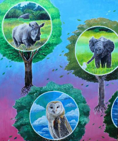 棋棋老師 -  壓克力畫 棋棋老師 -  壓克力畫