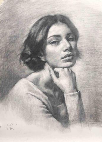 lee kai - 炭筆人物（課堂教學示範）