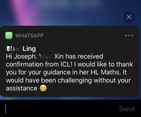 IB Academic Center - 家長感謝訊息