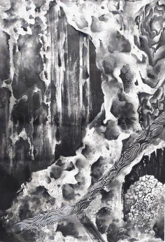 Chiyo🦄 - 海蝕(個人水墨創作作品)