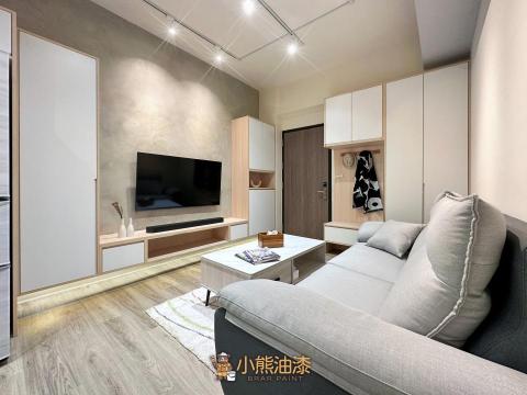 高熊油漆工程-小熊油漆 - 電視牆--司曼特藝術塗料施作