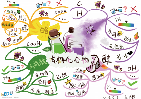 Brilliant EDU (bEDU) - 國中生作品-iPad軟體手繪，筆記整理：有機化合物
