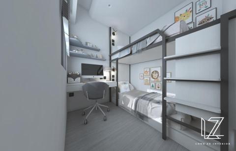 櫳澤室內空間設計 - 【 台中 ‧ 夢幻誠 】

▍小空間大夢想  ▍

高房價時代且空間侷限，如何在有限的空間，創造豐富的機能格局呢？

小孩房
床鋪是特殊訂製的鐵件結構，結合系統櫃體，提供抽屜及床鋪下方上掀式收納。
有獨立的開關壁燈控制以及插座使用。另外，增設書桌與造型層板，讓小孩使用上更加機能便利。