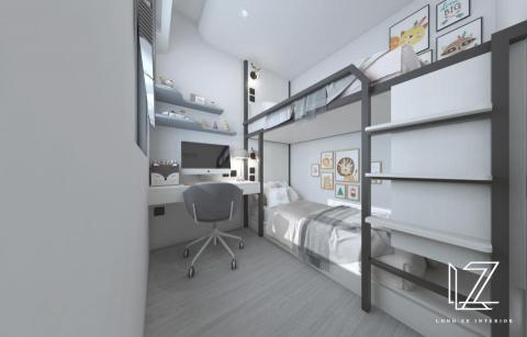 櫳澤室內空間設計 - 【 台中 ‧ 夢幻誠 】

▍小空間大夢想  ▍

高房價時代且空間侷限，如何在有限的空間，創造豐富的機能格局呢？

小孩房
床鋪是特殊訂製的鐵件結構，結合系統櫃體，提供抽屜及床鋪下方上掀式收納。
有獨立的開關壁燈控制以及插座使用。另外，增設書桌與造型層板，讓小孩使用上更加機能便利。