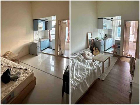 林捷妤 - 租屋處改造/卡扣式地板/櫃體改色