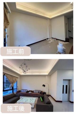 帝賞室內裝潢設計（牆面粉刷、頂樓防水、室內設計、卡口式木地板 - 新屋室內設計，開工、完工圖
輕旅館的感覺，獨樹一格的風範。