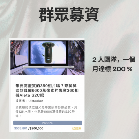 Rae Chen  - 群眾募資 2 人團隊，一個月內達標 200%