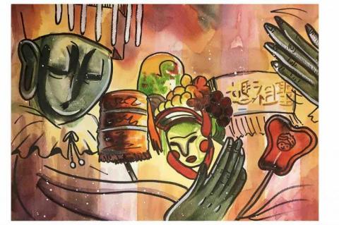 鄭柔兒 - 壓克力水彩插畫