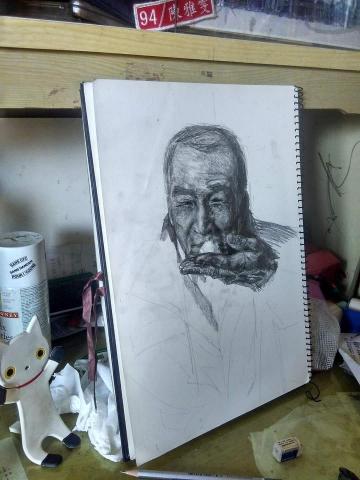 Karen Chen - 人物炭筆素描