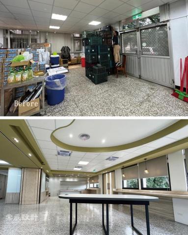 棠辰設計室內裝修 - 【台中 農改場餐廳設計案】
親近土地，親近自然，
廠長希望能保留原有傳統的磨石子地，
設計師在線條、色調與材質搭配運用，
塑造時代變遷的農業故事與自然價值。

棠辰與智捷室內設計合作設計案