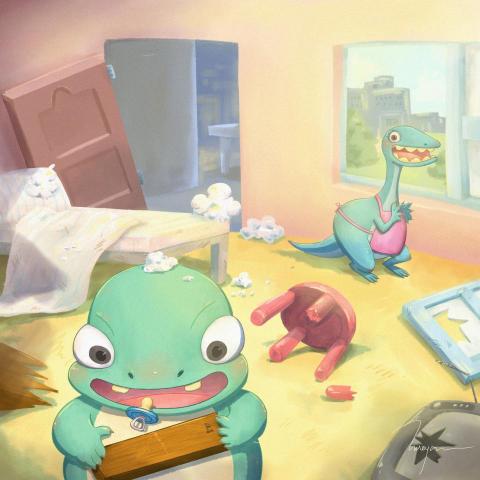 Zhaoyan 昭彥 - 繪本插畫 - 搗亂的恐龍