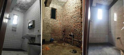 荷葉根 - 浴室拆除見底.重配冷熱水管.壁磚30*60.地磚30*30對縫施工