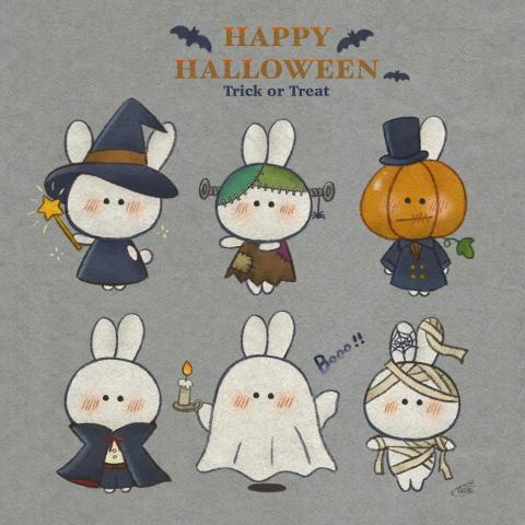米果貓插畫設計工作室 - 插畫設計_兔兔萬聖節裝扮特集 米果貓插畫設計工作室 - 插畫設計_兔兔萬聖節裝扮特集