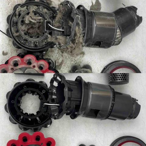 小阿飛戴森維修清潔站 - Dyson主機內部氣旋深度清潔前後圖1