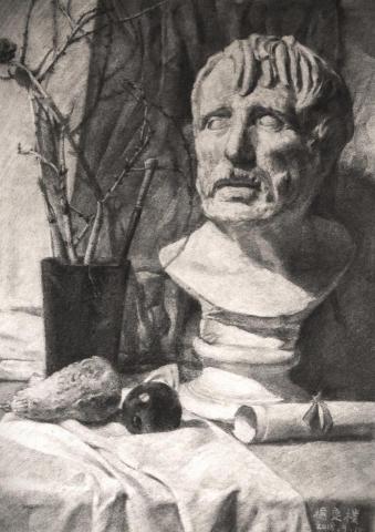 楊定樸 - 炭筆素描