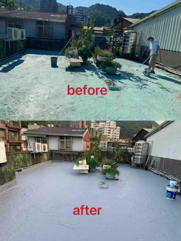 緯盛油漆（林先生） - 地點：台北市吳興街
施做：公寓屋頂做地板防水