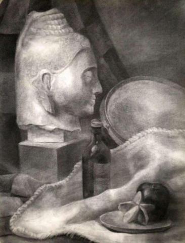 Chiaku - 碳筆素描