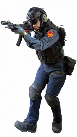 王呈功｜演藝事業 - 特勤警察全裝｜移動射擊