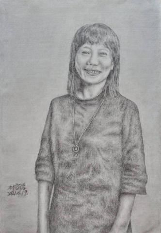 林容德 藝術家 - 國立雲林科技大學 視覺傳達設計系 黃主任 素描畫像 已收藏