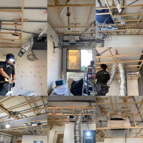 職匠專業空調 - 埋入室施作現場