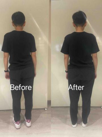 Lynn Chao🌼 皮拉提斯/核心訓練/體態管理🌼 - 原先右邊骨盆往上偏高、左肩高起、上課後變平衡